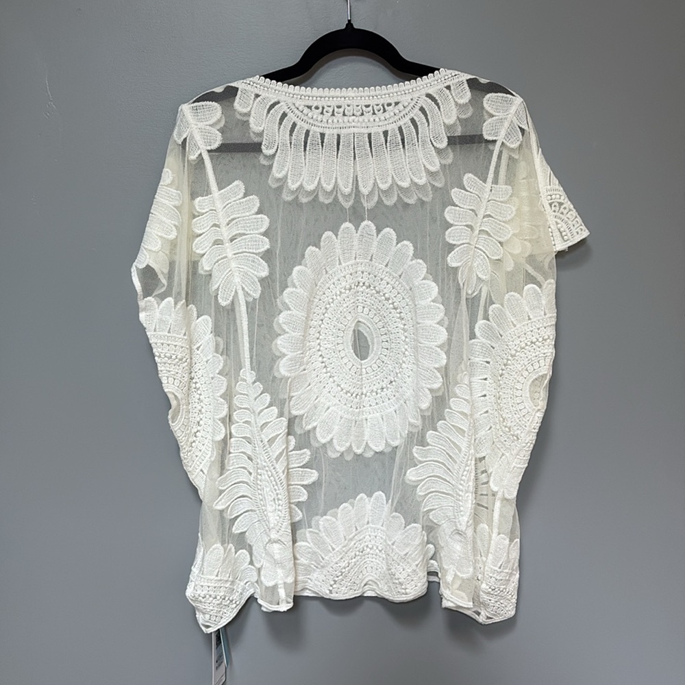 Cupshe | NWT Cream Boho Lace Top Swimsuit Cover-up Women’s One Size - Picture 2 of 8